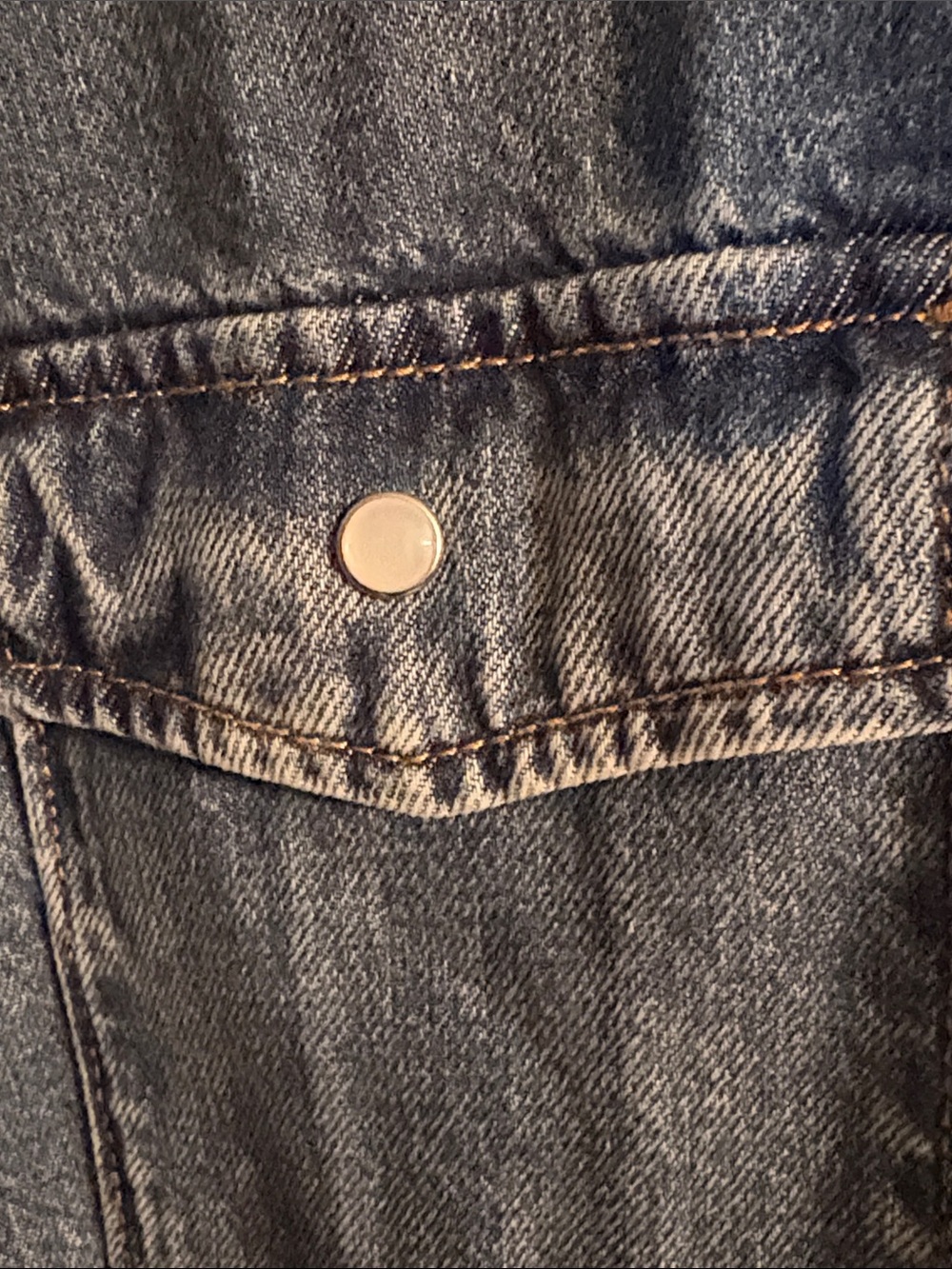 Loft Light Wash Denim Snap front Shirt with seam detail - Picture 3 of 6